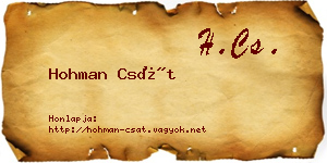Hohman Csát névjegykártya